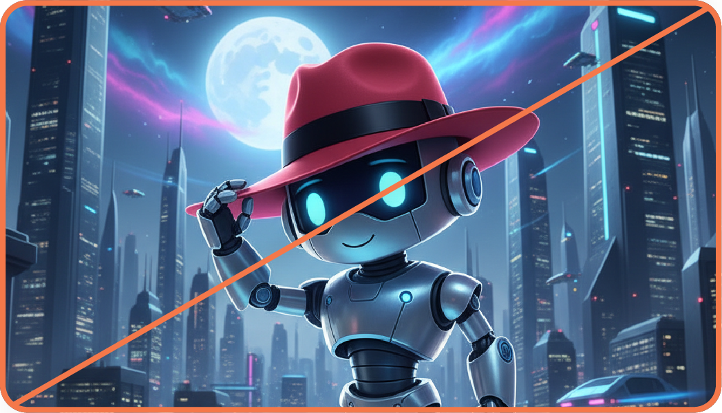 Image showing misuse: An illustration of a man with a photo of a fedora on top.