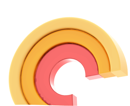 decorative 3D illustration of the letter C