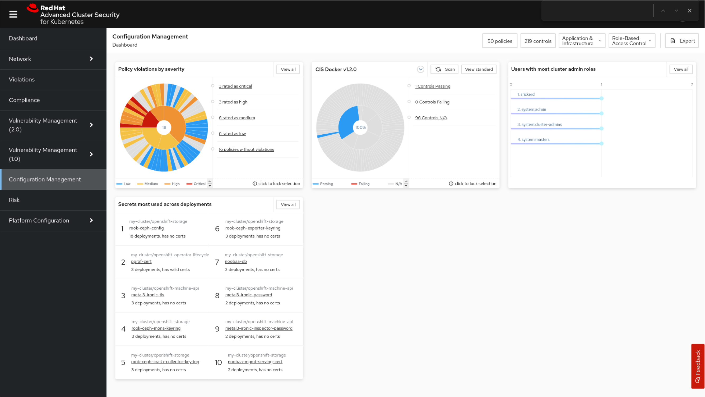 Figure 3. Configuration management dashboard