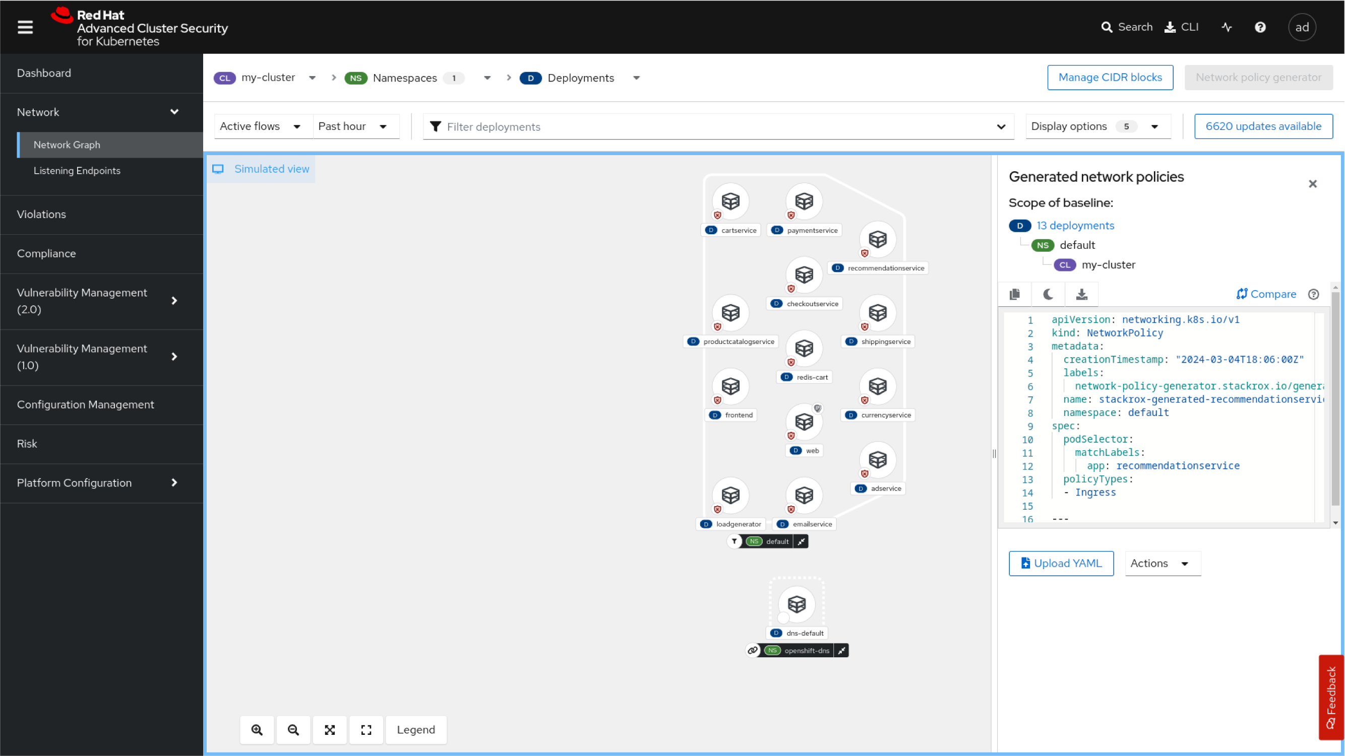Figure 8. Network policy generator 