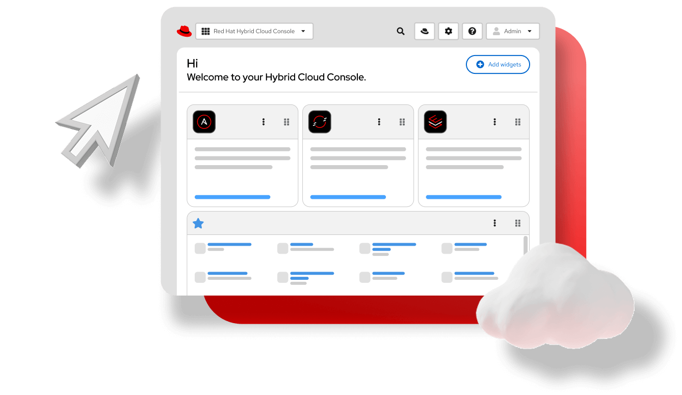 hybrid cloud screenshot and cursor graphic