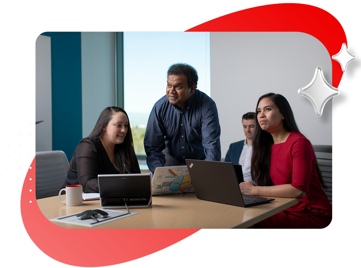 一緒に作業する人々