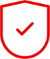 Icon showing a shield with a check mark in the middle