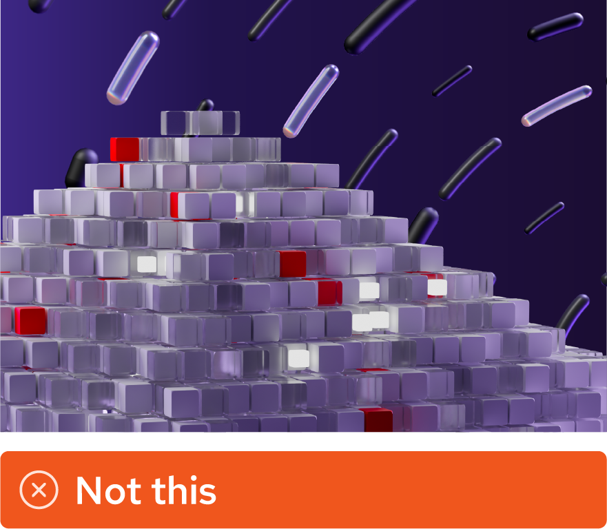 Image showing misuse: The platform art for AI placed on top of a bright red background.