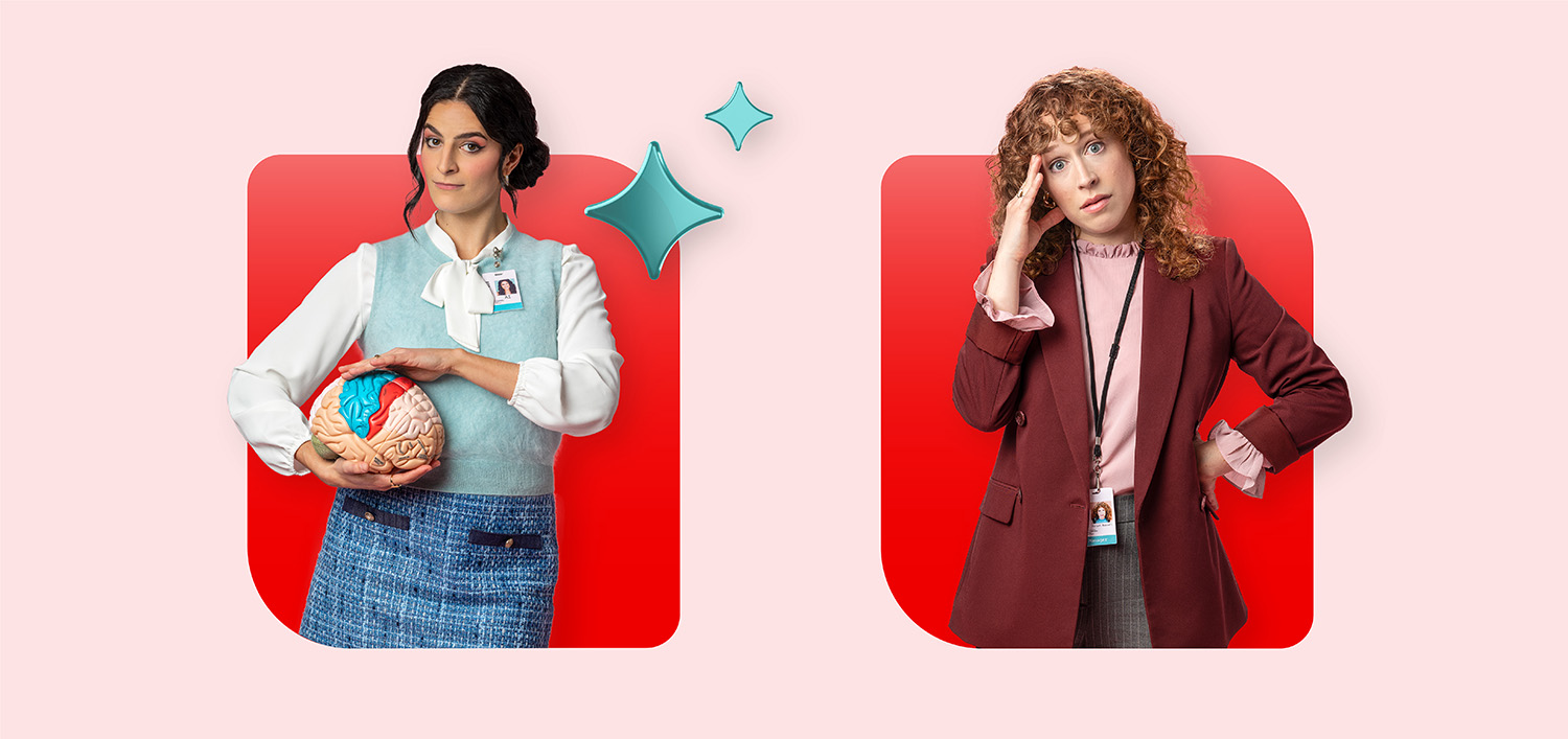 Deux personnages de la série de vidéos Connected Campaign