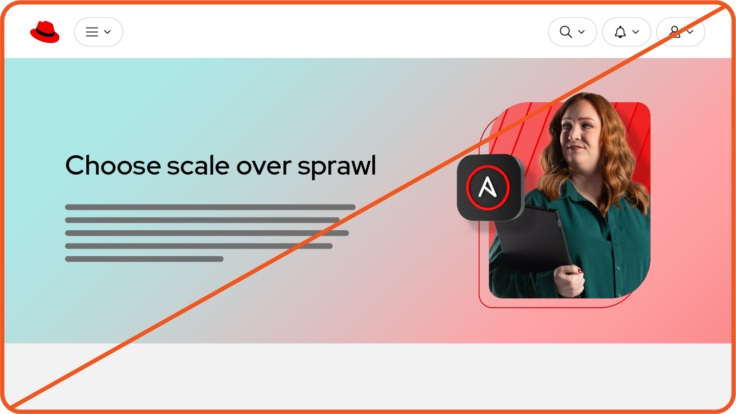Image showing misuse: A screenshot of a website using a full-bleed teal-to-red gradient for the background.