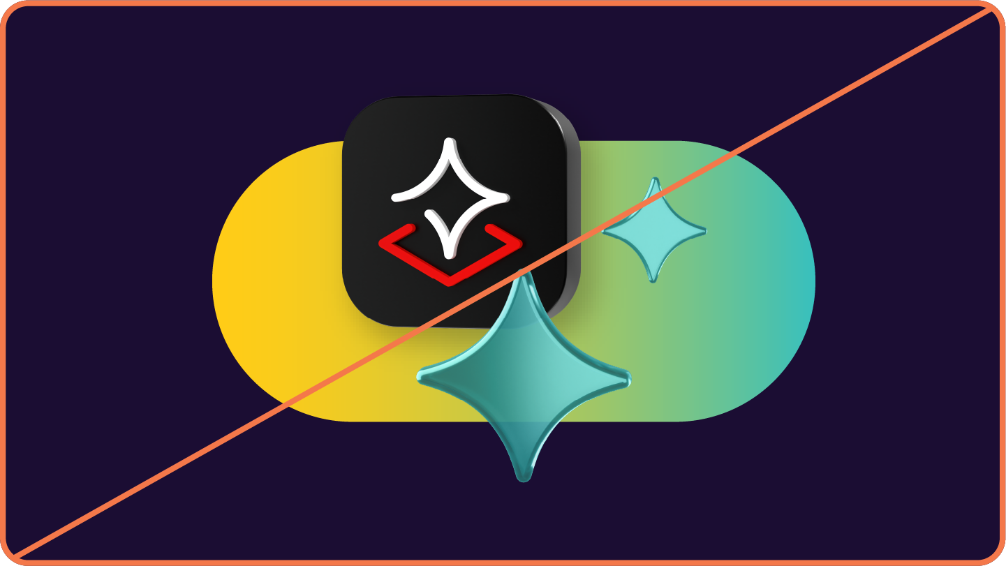 Image showing misuse: A collage with a base shape in a yellow-to-teal gradient.