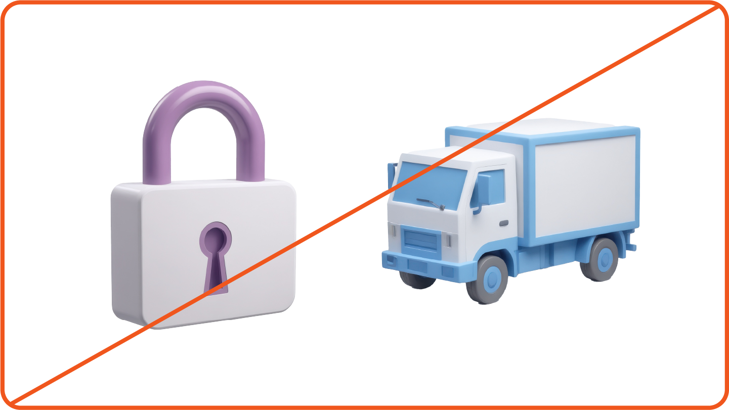 Image showing misuse: AI-generated 3D objects created with Red Hat's custom Firefly models but using colors outside of our color palette.