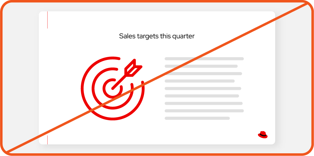 Image showing misuse: An icon used too large on a presentation slide.