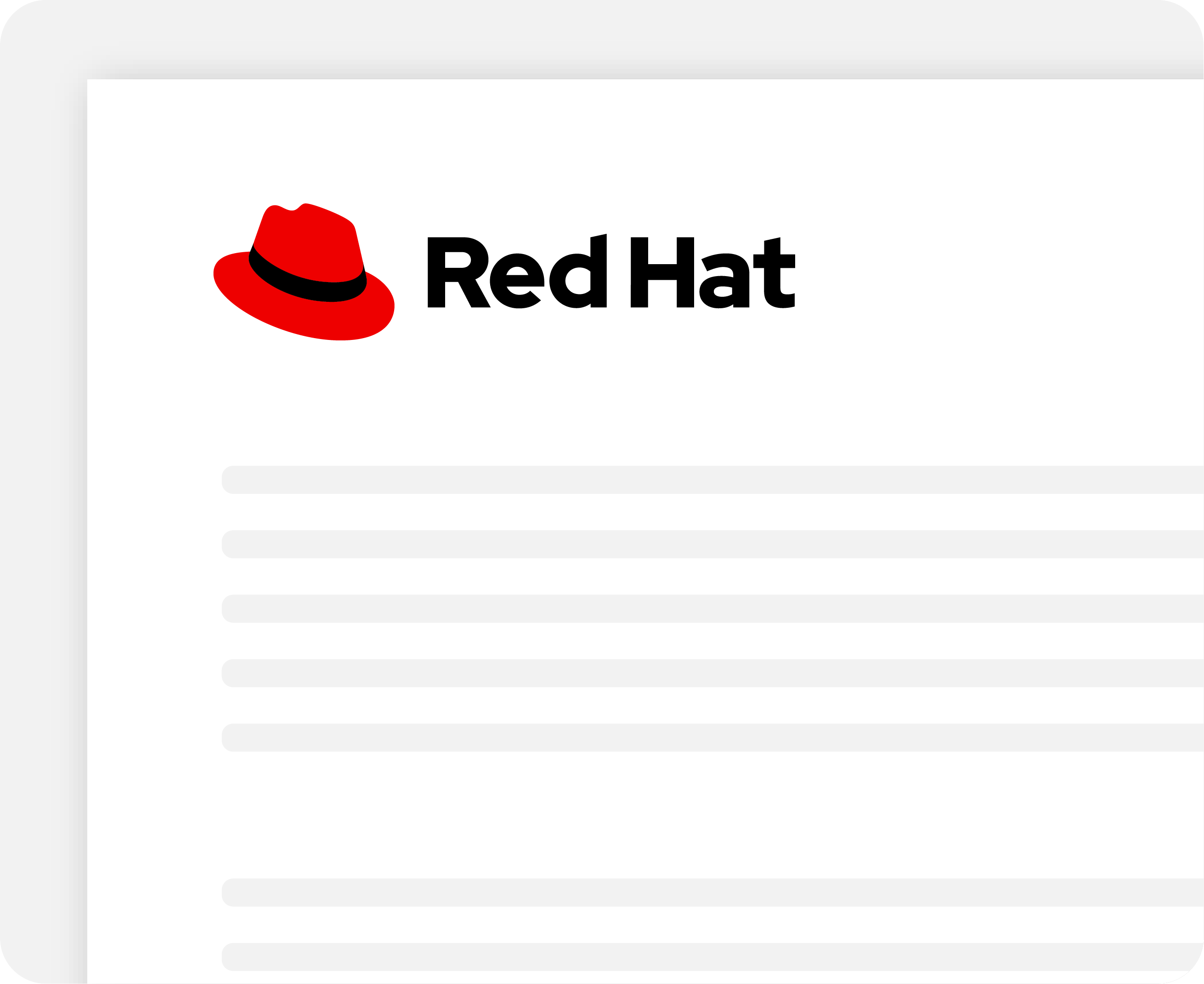 The upper left corner of a document shows version A of the Red Hat logo, aligned with the left margin and with plenty of clear space.