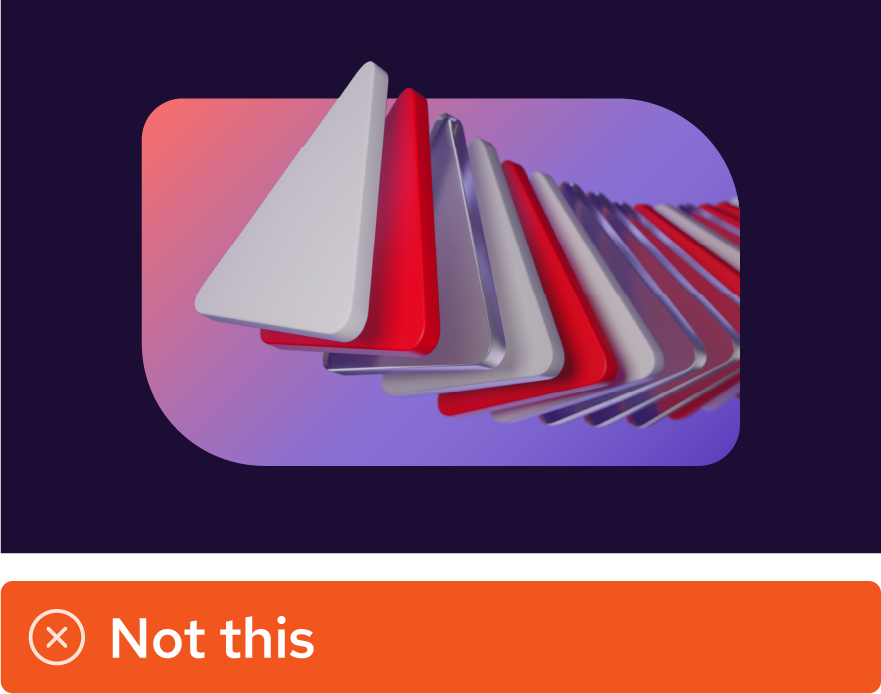 Image showing misuse: A base shape behind a collage using a stroke gradient as a fill.