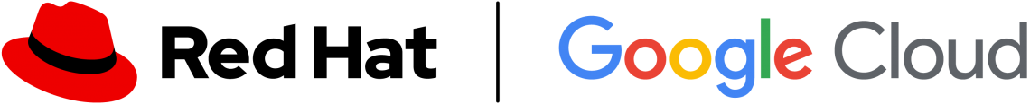 Loghi in co-branding di Red Hat e Google Cloud