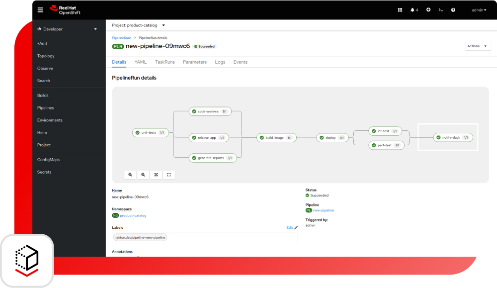 Red Hat OpenShift Virtualization application window