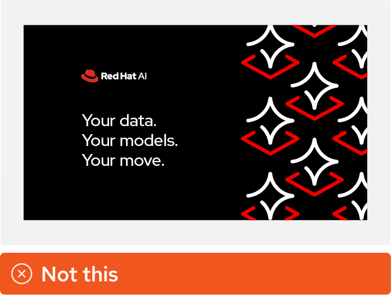 Image showing misuse of the Red Hat AI icon taken out of its bounding shape and made into a pattern.