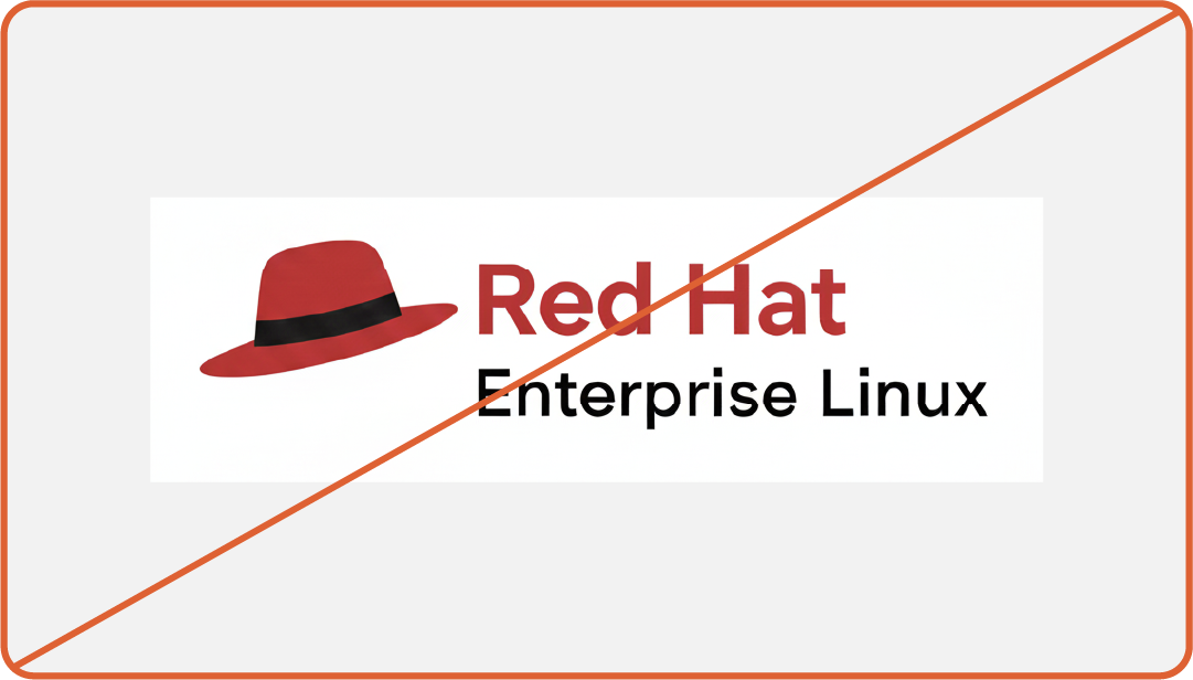 Image showing misuse: AI generated product logo for Red Hat Enterprise Linux
