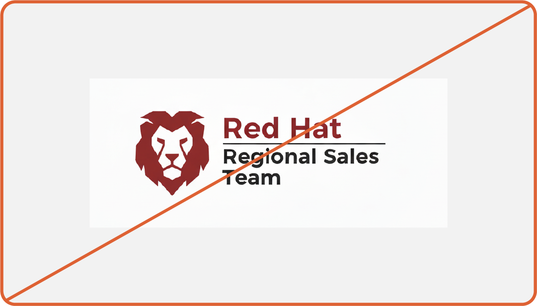 Image showing misuse: An AI generated logo for the Red Hat Regional Sales Team
