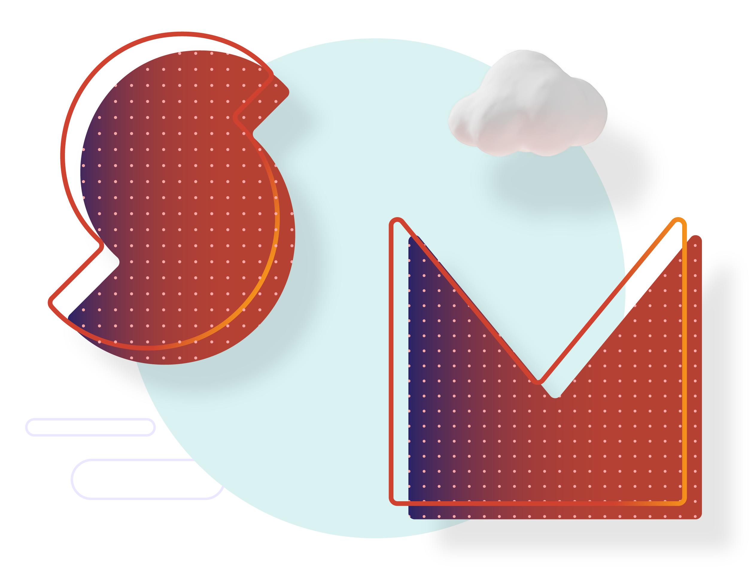 Vector illustration of S M