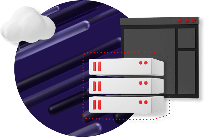 Imagen de la ventana de una aplicación con un servidor virtual