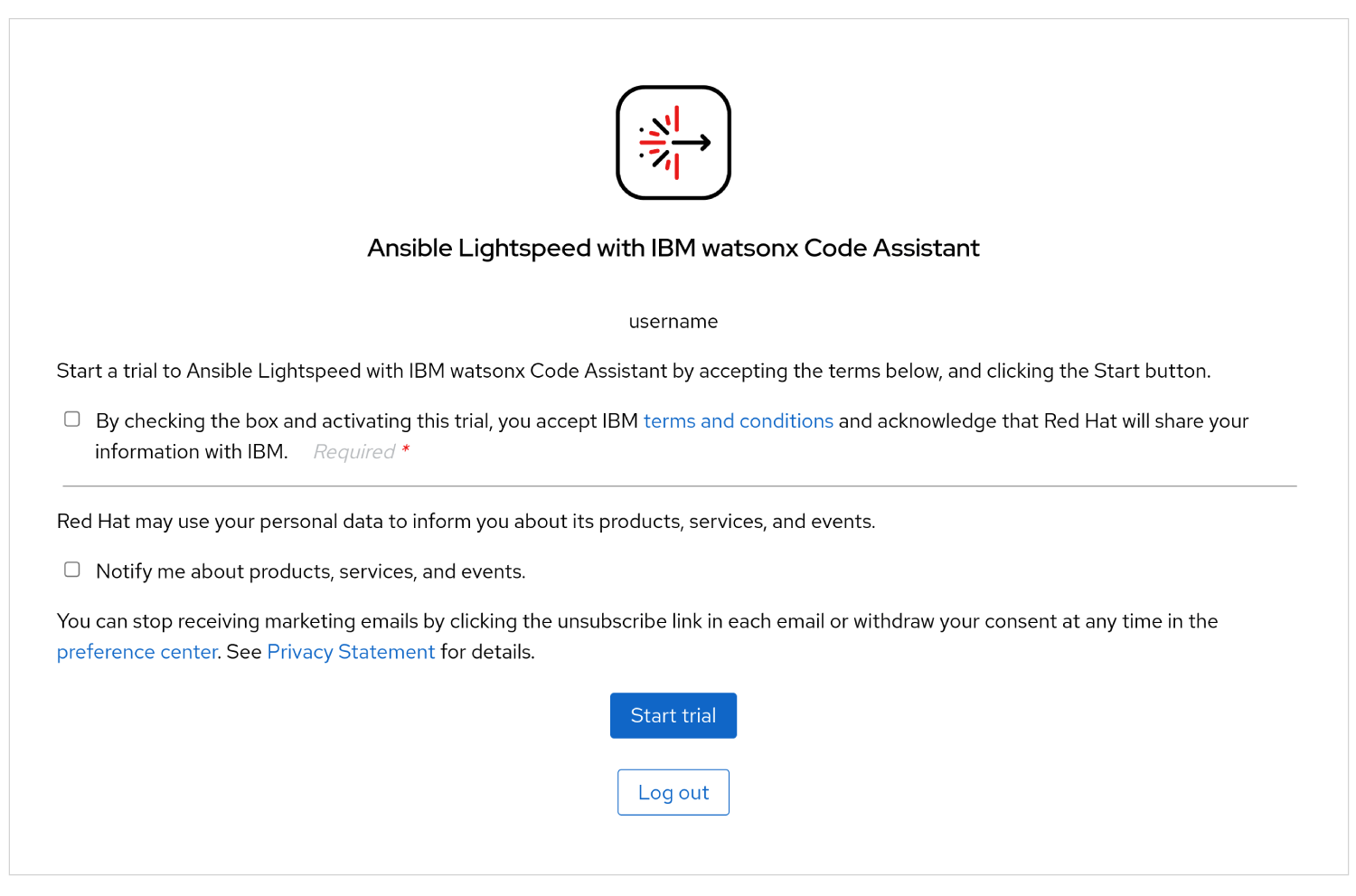 Aceptación de los términos y las condiciones