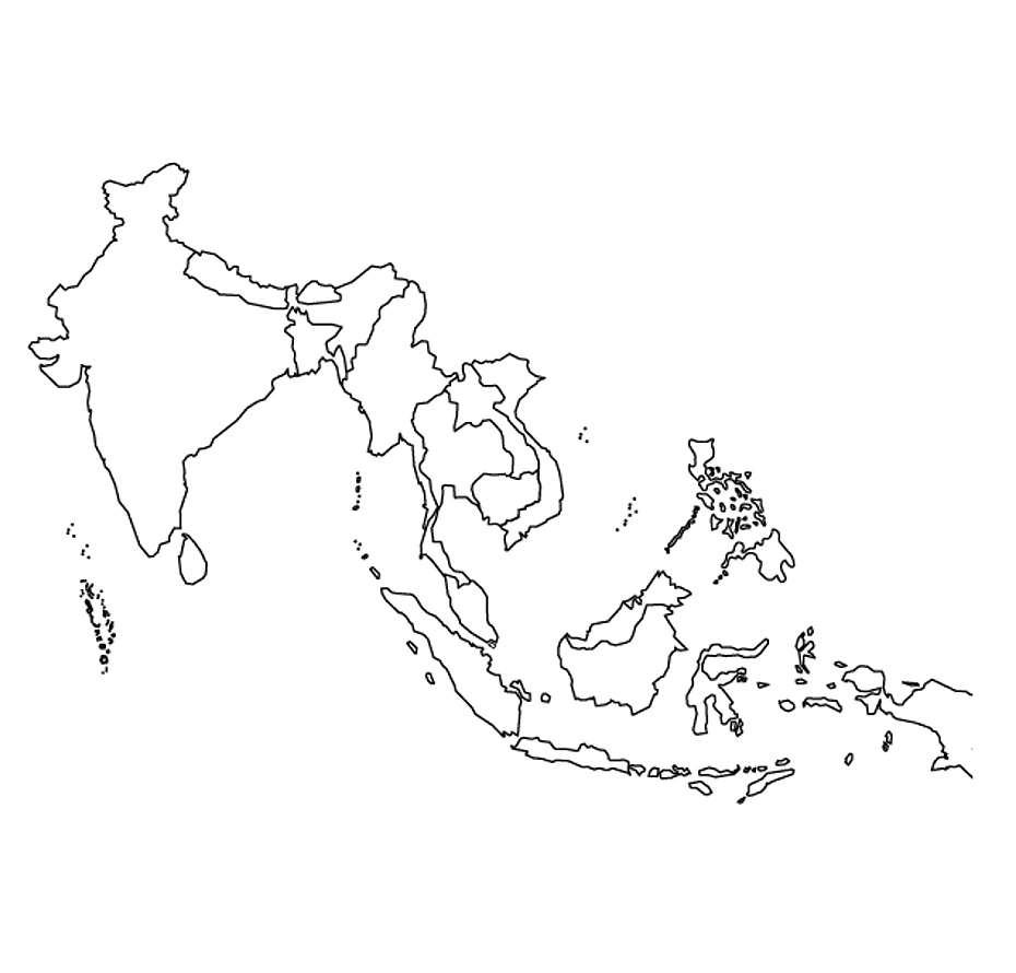 Outline map of southeast Asia