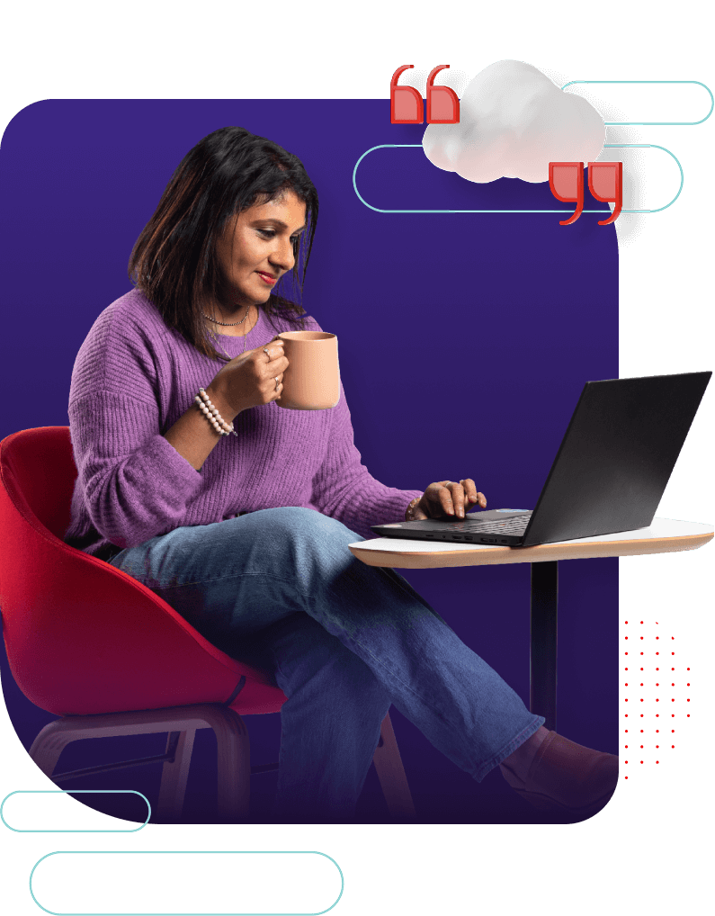 Illustration of women working on laptop