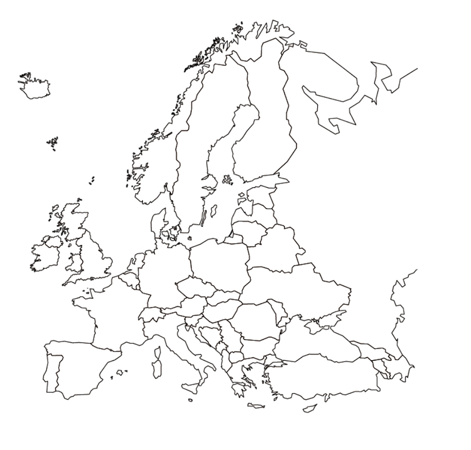Outline map of Europe