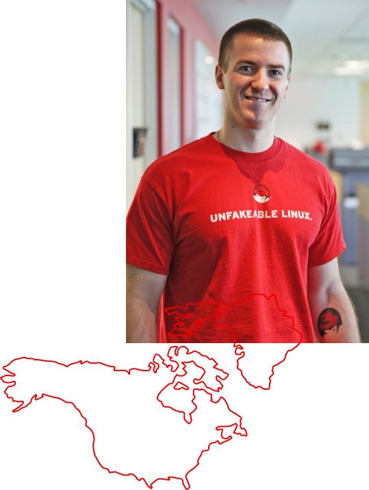 Associate photo over a map of North America