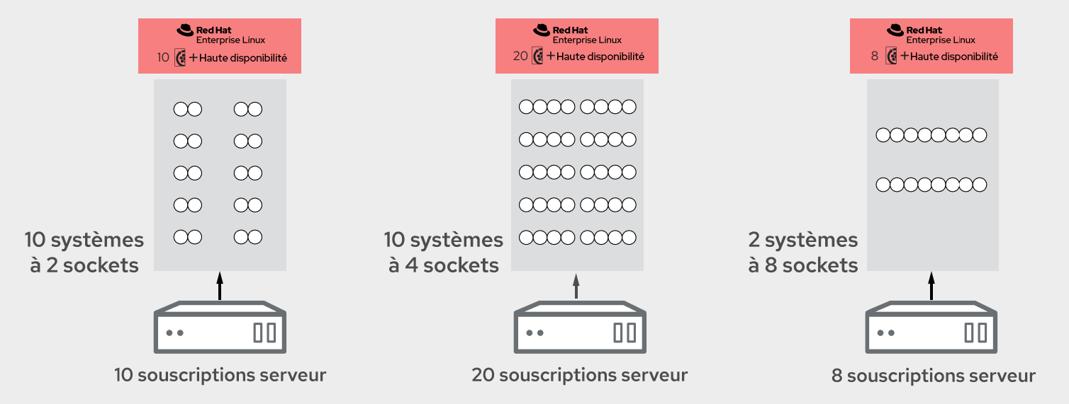 Figure 1. Souscriptions pour un environnement de production physique critique