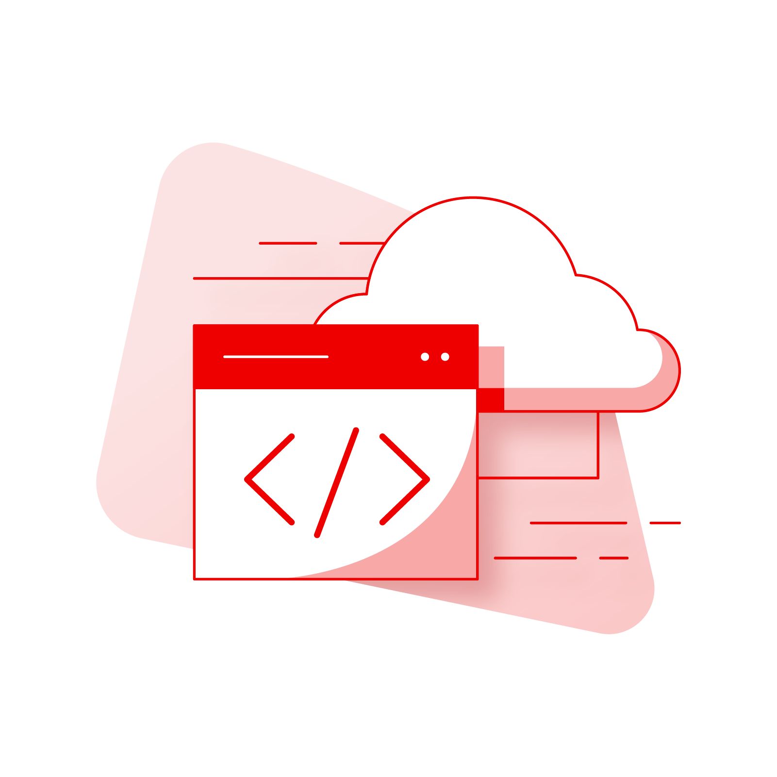 Ilustración abstracta de una aplicación para desarrolladores