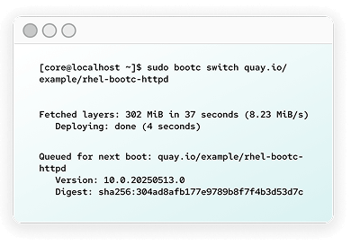 View of a terminal window showing commands