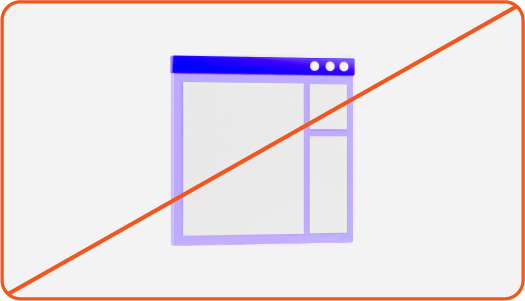 Image showing misuse: Simplified 3d object of a app dashboard recolored in purple