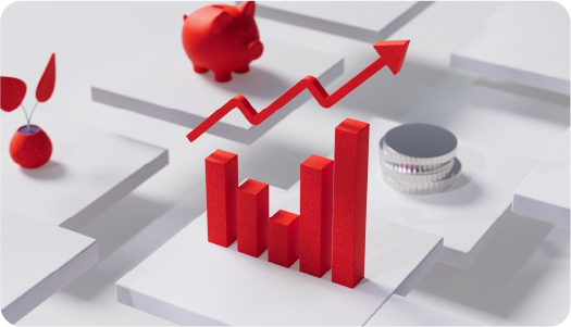 Still of an animation showing on brand 3d objects with consistent lighting and perspective.