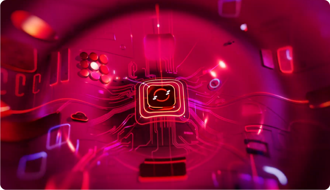 A still from a Summit Connect animation featuring the Red Hat OpenShift technology icon