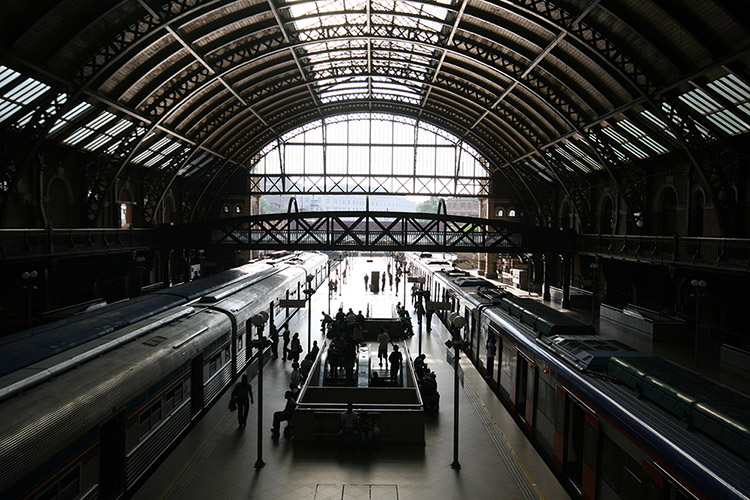 A photograph of a train station.
