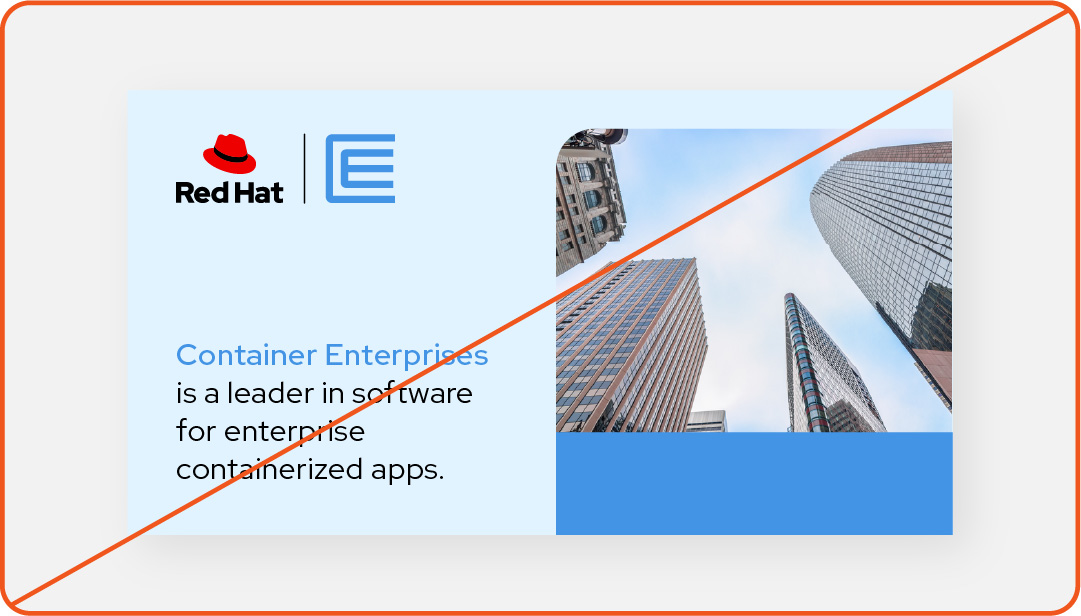 共同ブランドで最初に Red Hat ロゴを配置している、パートナーブランドのソーシャルメディア広告。