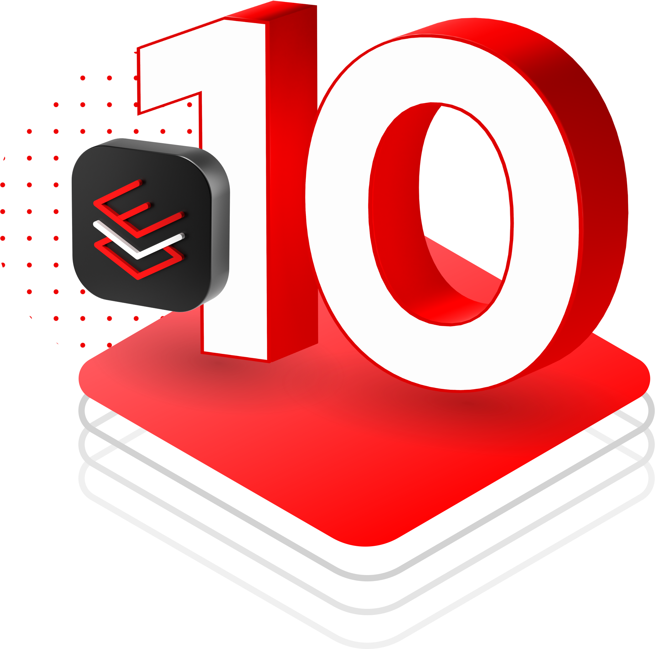 3D graphic illustration prominently featuring the number 