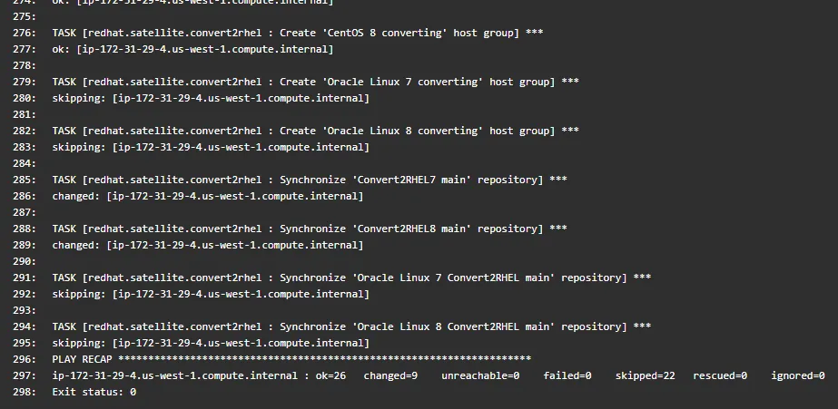 Here you can see each task in the job being executed