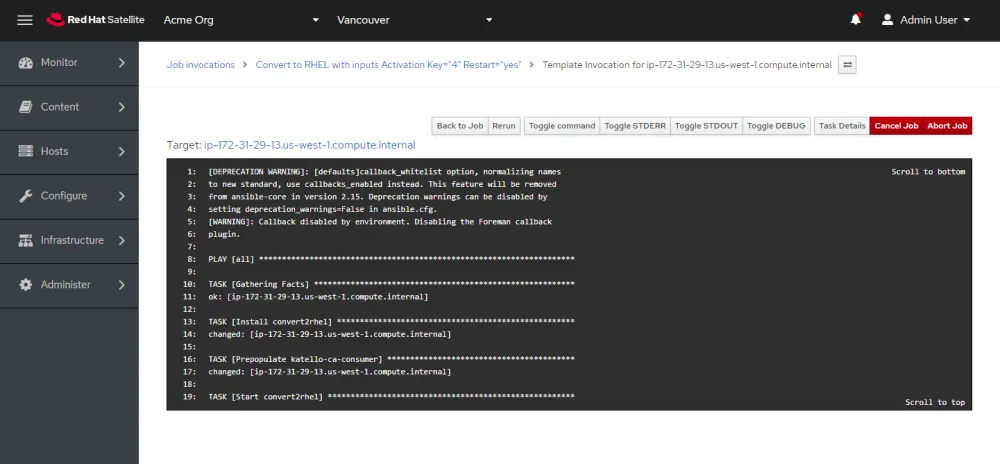 Here’s the real-time view of the job.