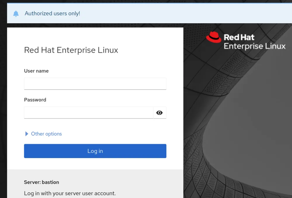 An example of configuring a login banner to show an Authorized users only! message