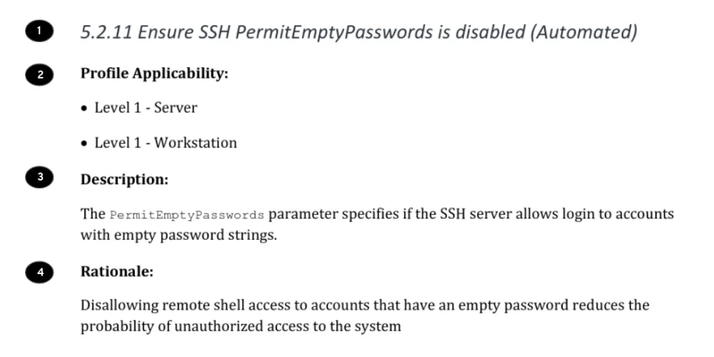 Figure 1: Benchmark profile 5.2.11 (CIS Red Hat Enterprise Linux 8 Benchmark v2.0.0)