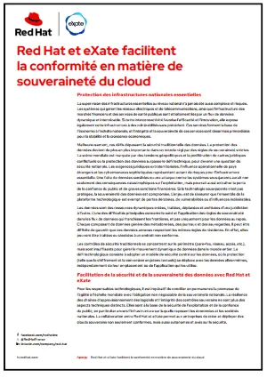 Red Hat et eXate facilitent la conformité en matière de souveraineté du cloud_FR