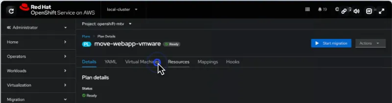 Migrate virtual machines with Red Hat Interactive Walkthroughs