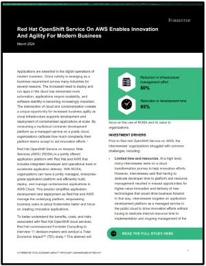 Red Hat OpenShift Service on AWS enables innovation and agility for modern business