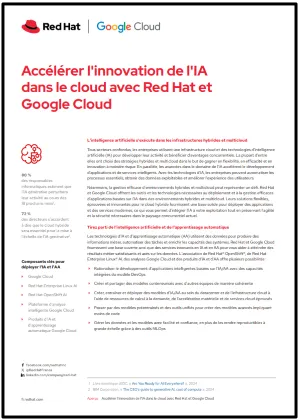 First page of Accélérer l'innovation de l'IA dans le cloud avec Red Hat et Google Cloud pdf