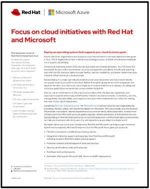 Focus on cloud initiatives with Red Hat and Microsoft