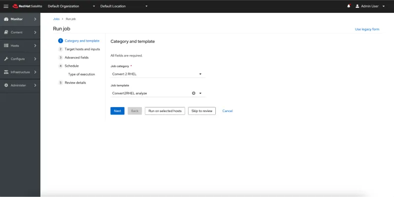 Pre-conversion analysis job invocation