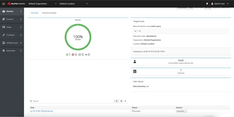  The pre-conversion analysis job has finished successfully
