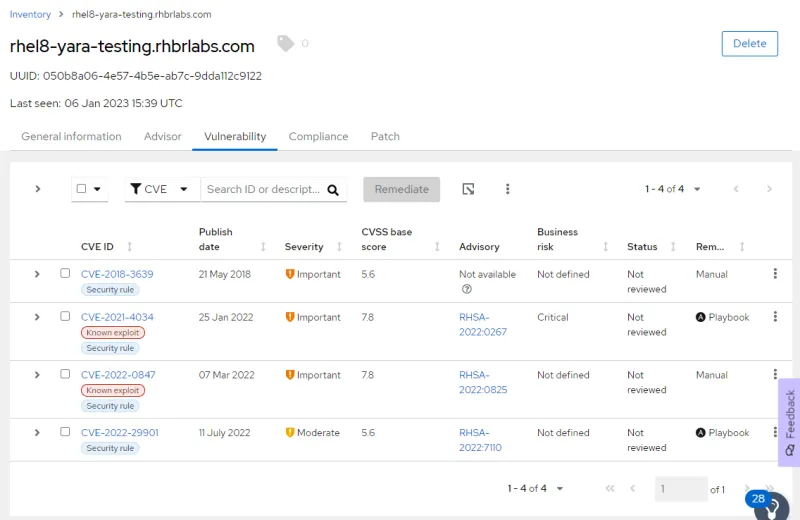 Vulnerabilities found