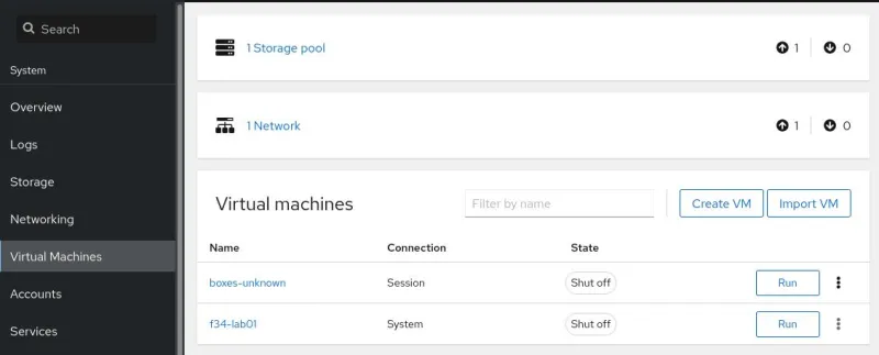 Cockpit virtual machine view