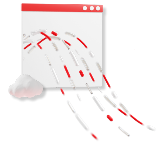 data streams flowing from a browser window